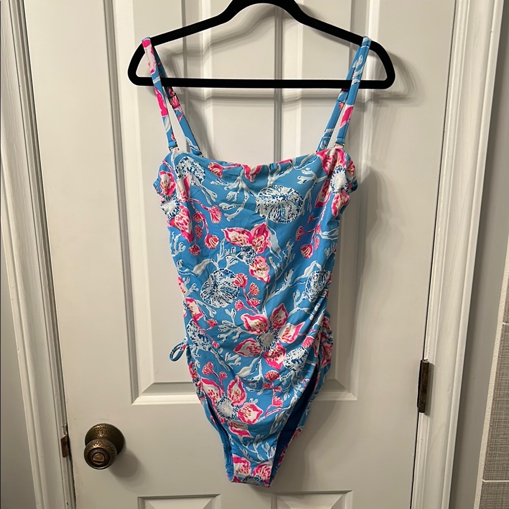 Lilly Pulitzer Blue and Pink One Piece Swimsuit